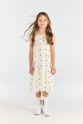 Raw White Hummingbird Dress MODEL FRONT