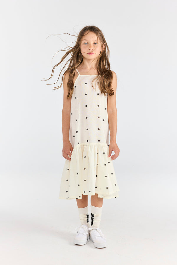 Raw White Hummingbird Dress MODEL FRONT
