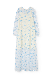 Raw White Peacock Dress PRODUCT BACK