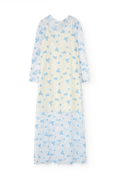 Raw White Peacock Dress PRODUCT FRONT