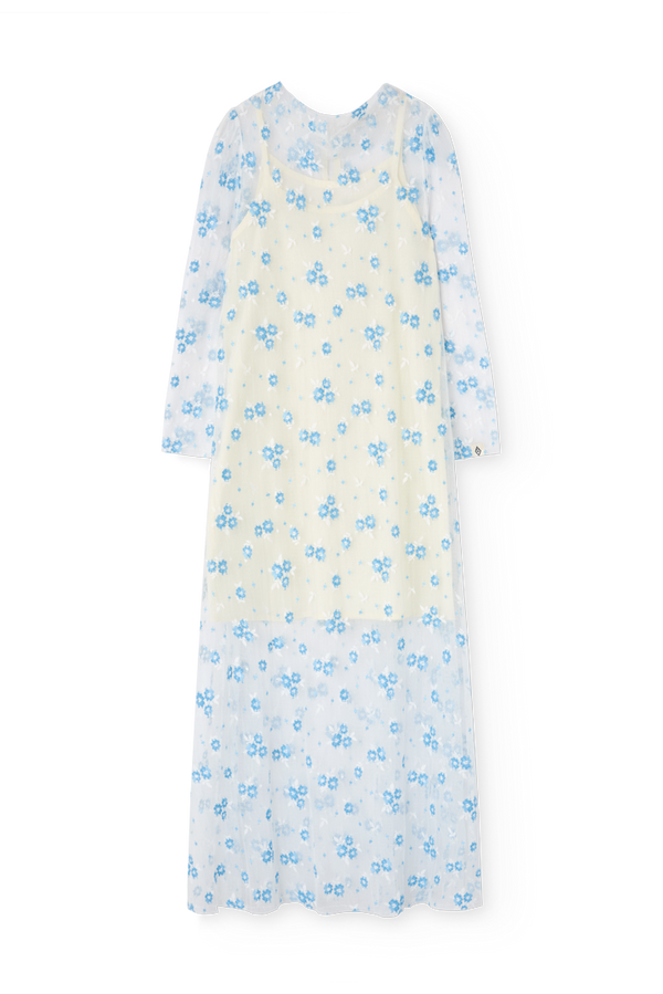 Raw White Peacock Dress PRODUCT FRONT