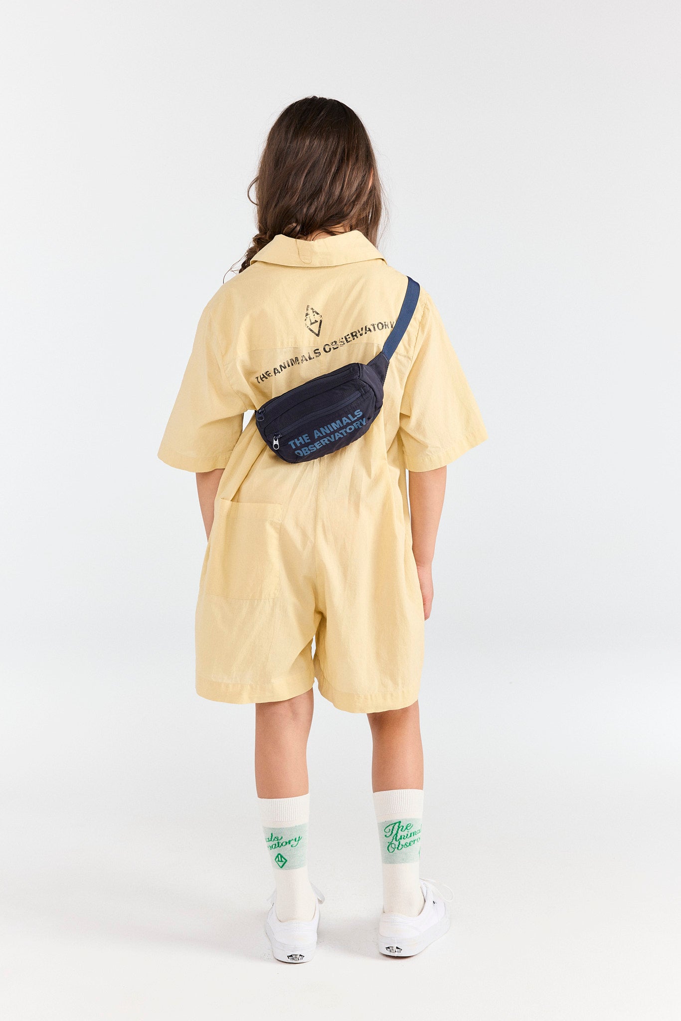 Soft Brown Squirrel Short Jumpsuit MODEL BACK