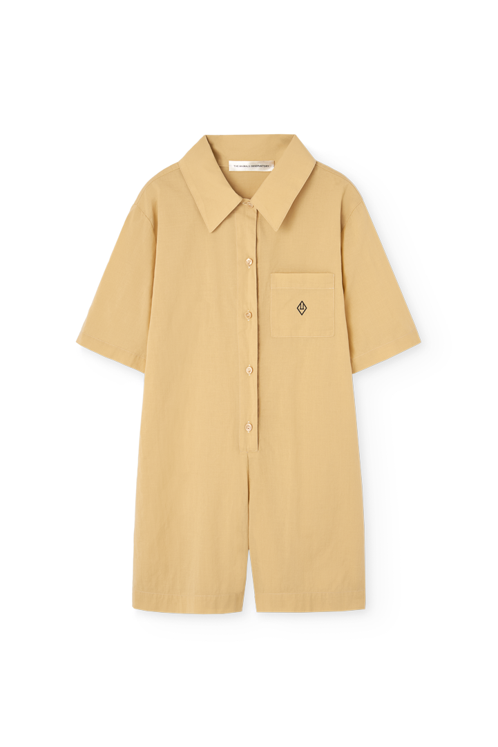 Soft Brown Squirrel Short Jumpsuit PRODUCT FRONT