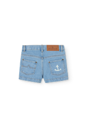Soft Blue Pig Denim Denim Shorts PRODUCT BACK