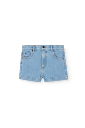 Soft Blue Pig Denim Denim Shorts PRODUCT FRONT
