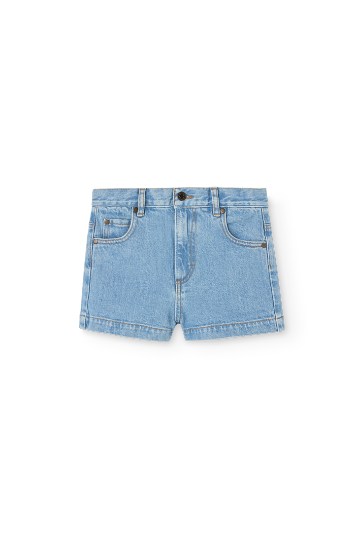 Soft Blue Pig Denim Denim Shorts PRODUCT FRONT