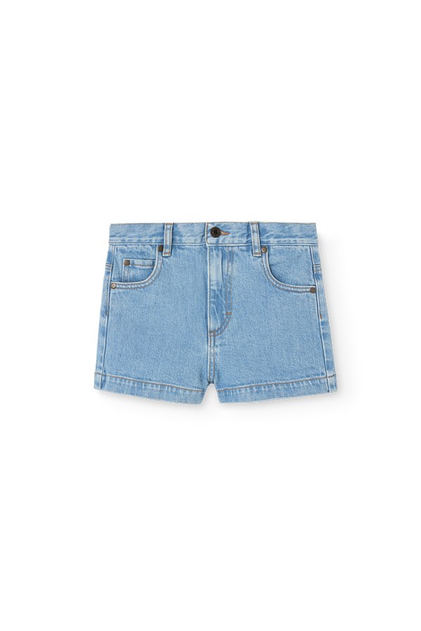 Soft Blue Pig Denim Denim Shorts PRODUCT FRONT