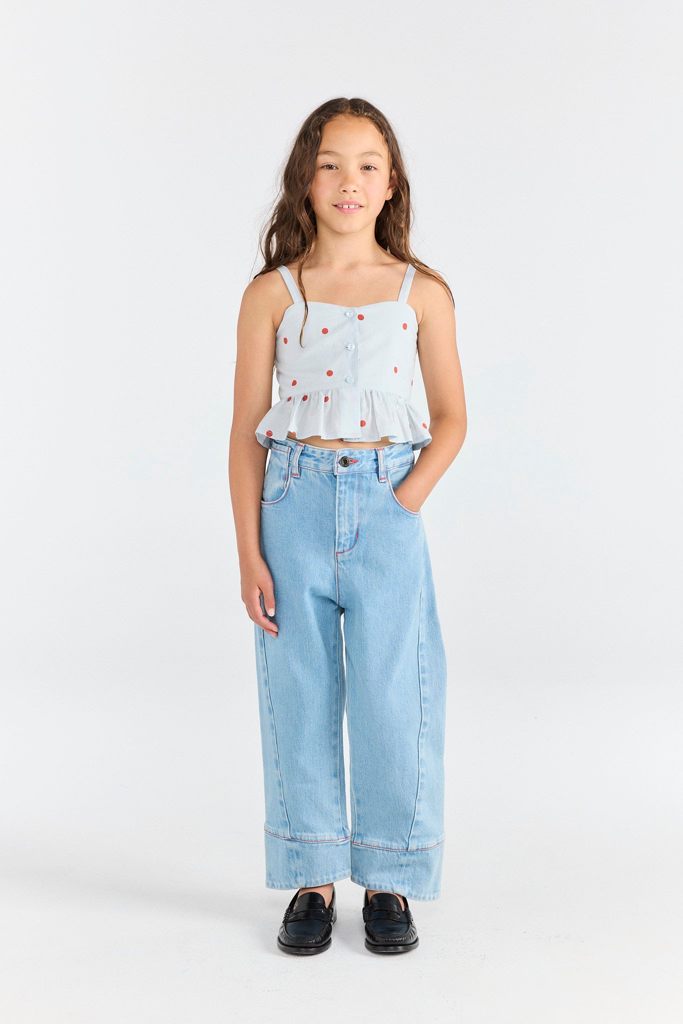 Soft Blue Loon Pants MODEL FRONT