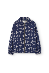 Deep Blue Tiger Bomber Jacket PRODUCT FRONT