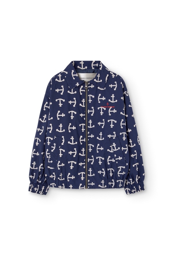 Deep Blue Tiger Bomber Jacket PRODUCT FRONT
