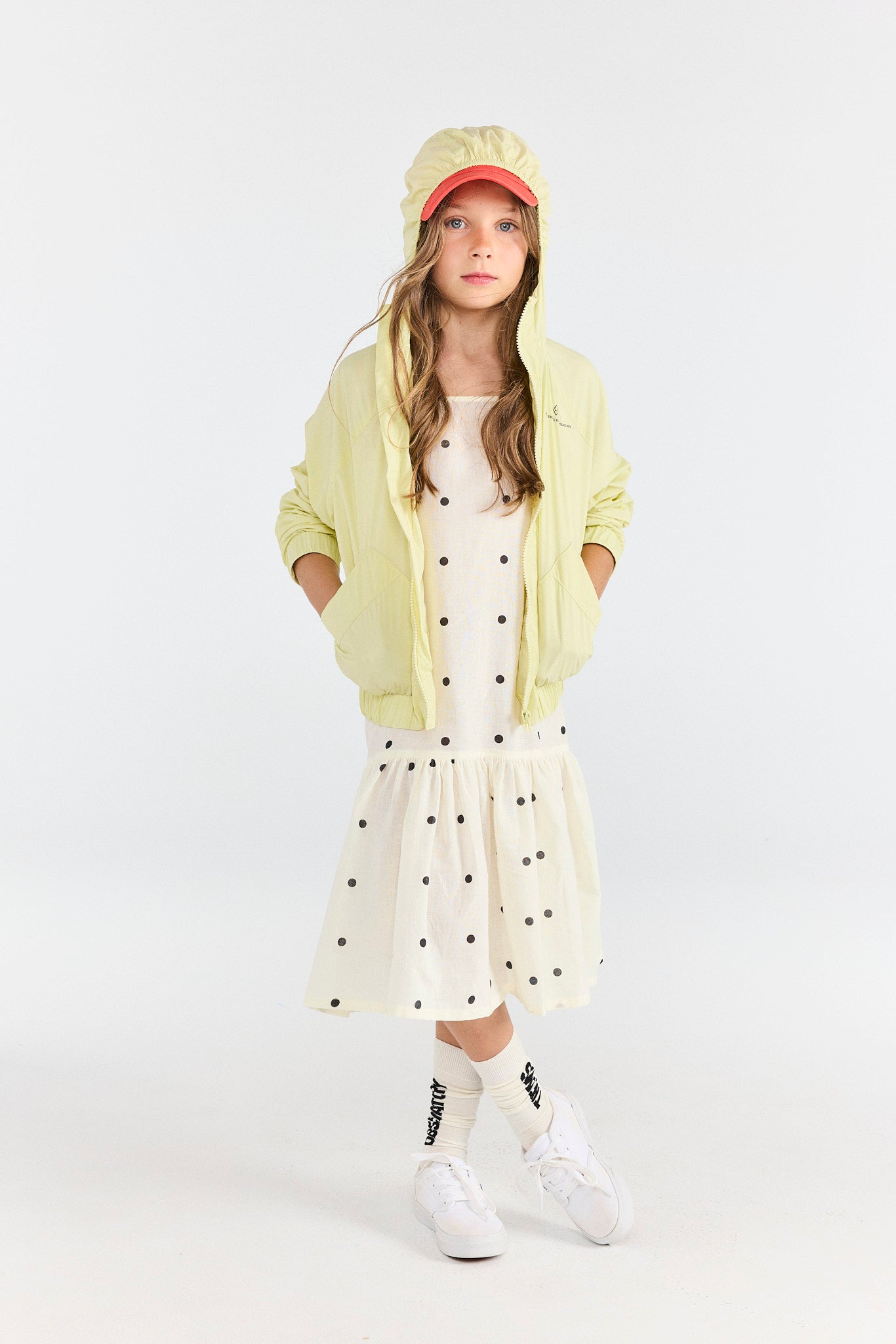 Soft Yellow Fox Windbreaker MODEL FRONT