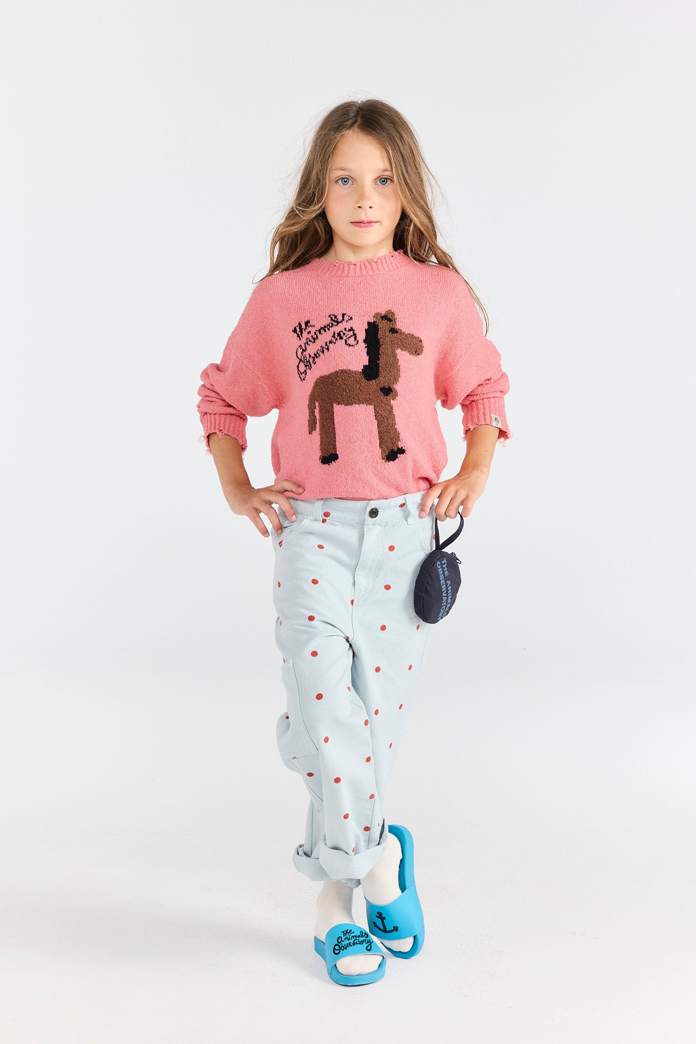 Soft Pink Gollie Sweater MODEL FRONT