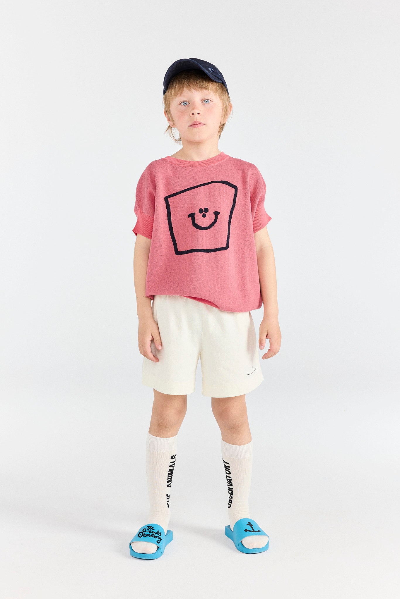 Soft Pink Bat Sweater Vest MODEL FRONT