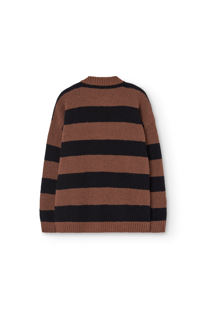 Striped Brown Toucan Cardigan PRODUCT BACK