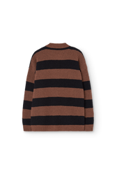 Striped Brown Toucan Cardigan PRODUCT BACK