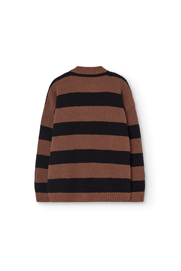 Striped Brown Toucan Cardigan PRODUCT BACK