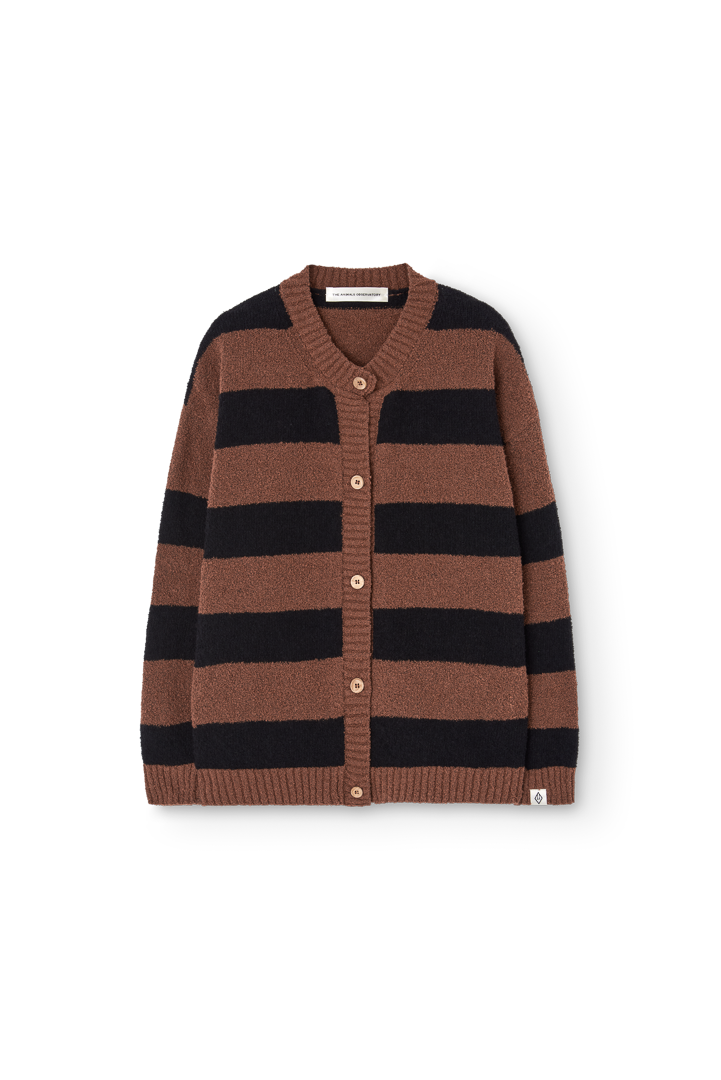 Striped Brown Toucan Cardigan PRODUCT FRONT