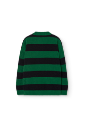 Striped Green Toucan Cardigan PRODUCT BACK
