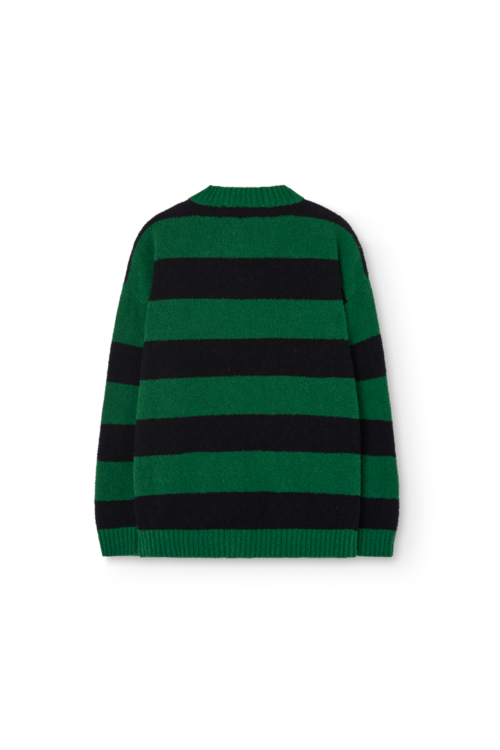 Striped Green Toucan Cardigan PRODUCT BACK