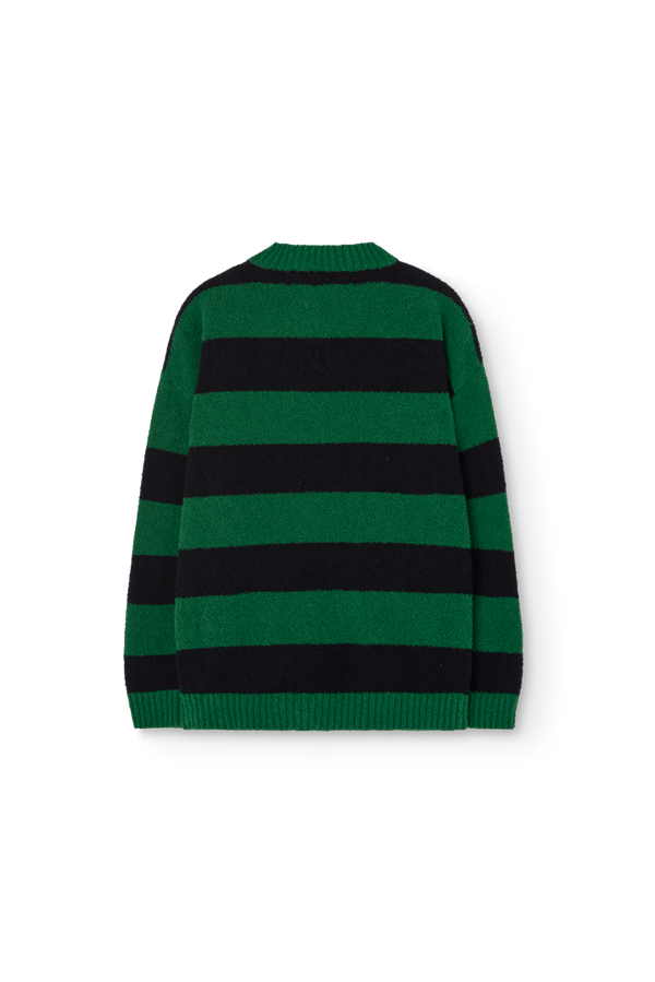 Striped Green Toucan Cardigan PRODUCT BACK