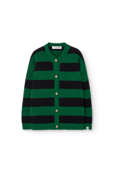 Striped Green Toucan Cardigan PRODUCT FRONT