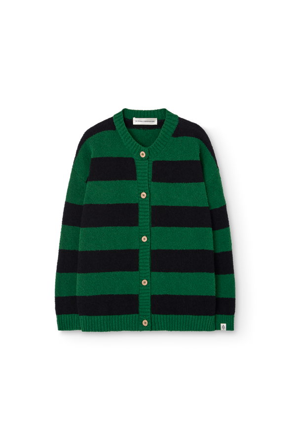 Striped Green Toucan Cardigan PRODUCT FRONT