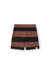 Striped Brown Opossum Shorts PRODUCT FRONT