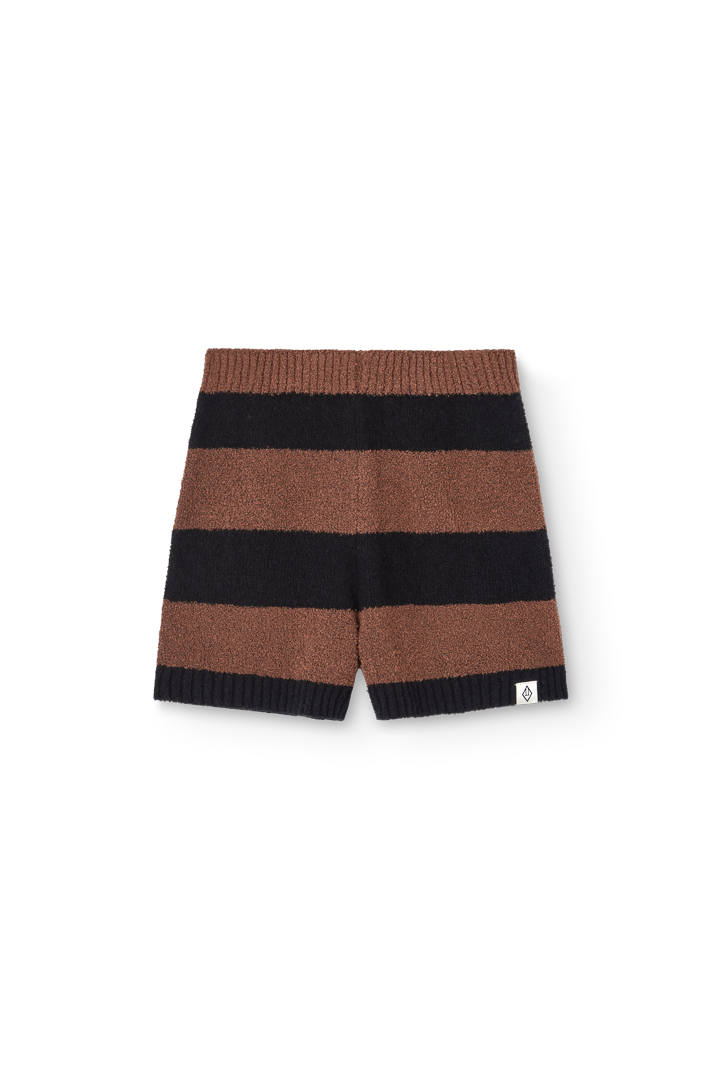 Striped Brown Opossum Shorts PRODUCT FRONT