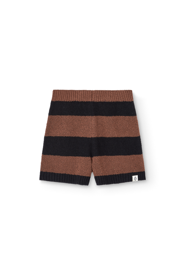 Striped Brown Opossum Shorts PRODUCT FRONT