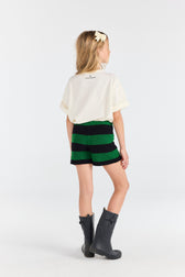 Striped Green Opossum Shorts MODEL BACK