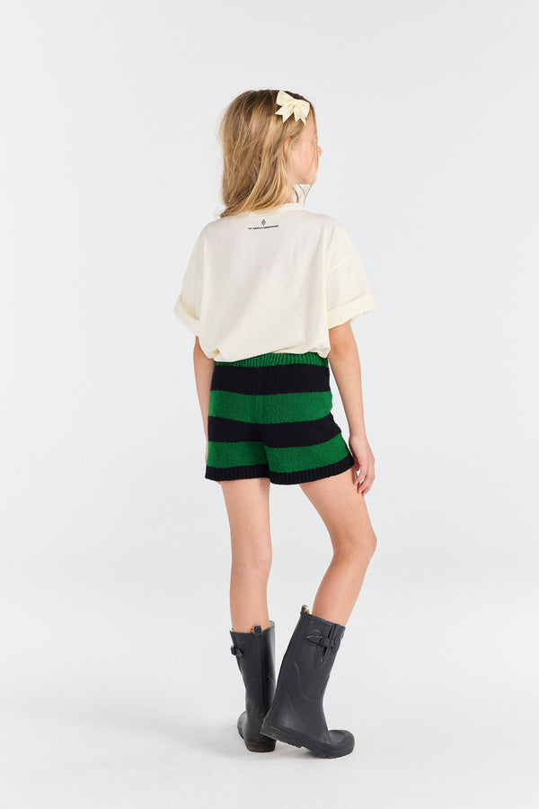 Striped Green Opossum Shorts MODEL BACK