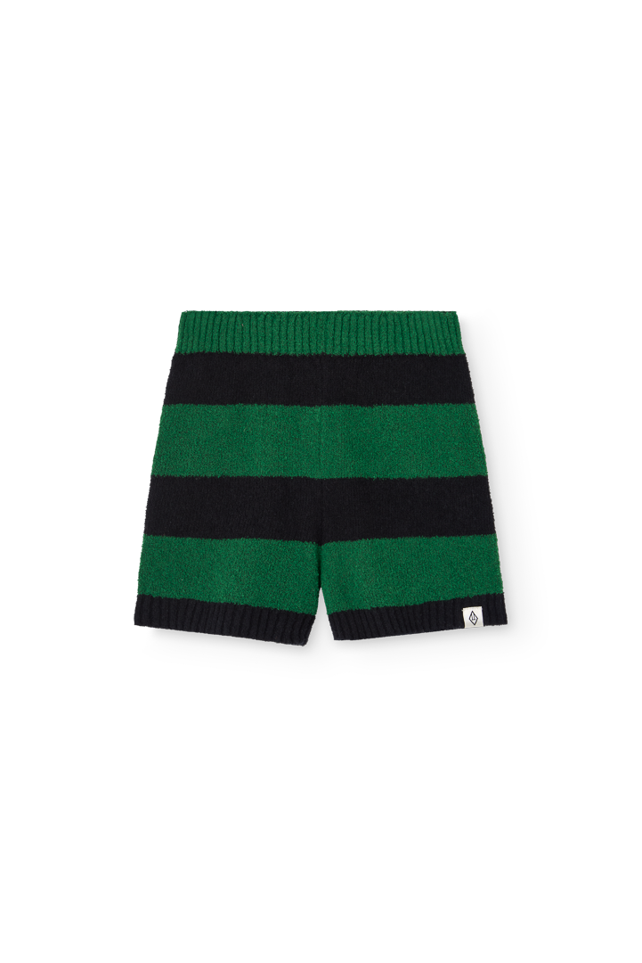 Striped Green Opossum Shorts PRODUCT FRONT