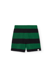 Striped Green Opossum Shorts PRODUCT FRONT