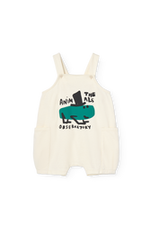 Raw White Gase Jumpsuit for Baby PRODUCT FRONT