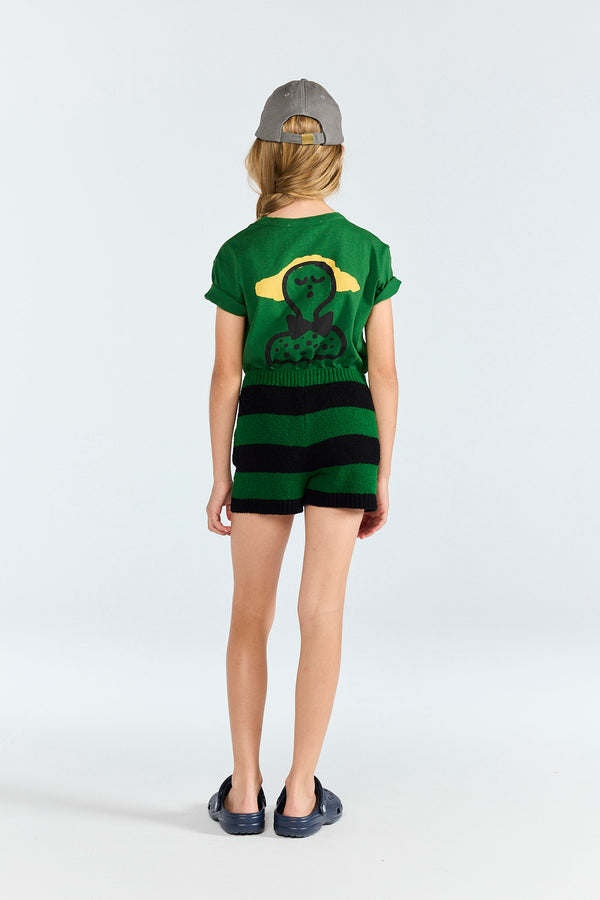 Dark Green Rooster T-Shirt MODEL BACK