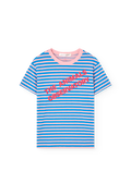 Striped Blue Rooster T-Shirt