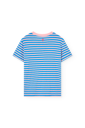 Striped Blue Rooster T-Shirt PRODUCT BACK