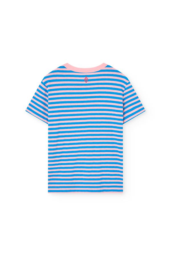Striped Blue Rooster T-Shirt PRODUCT BACK