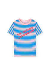 Striped Blue Rooster T-Shirt PRODUCT FRONT