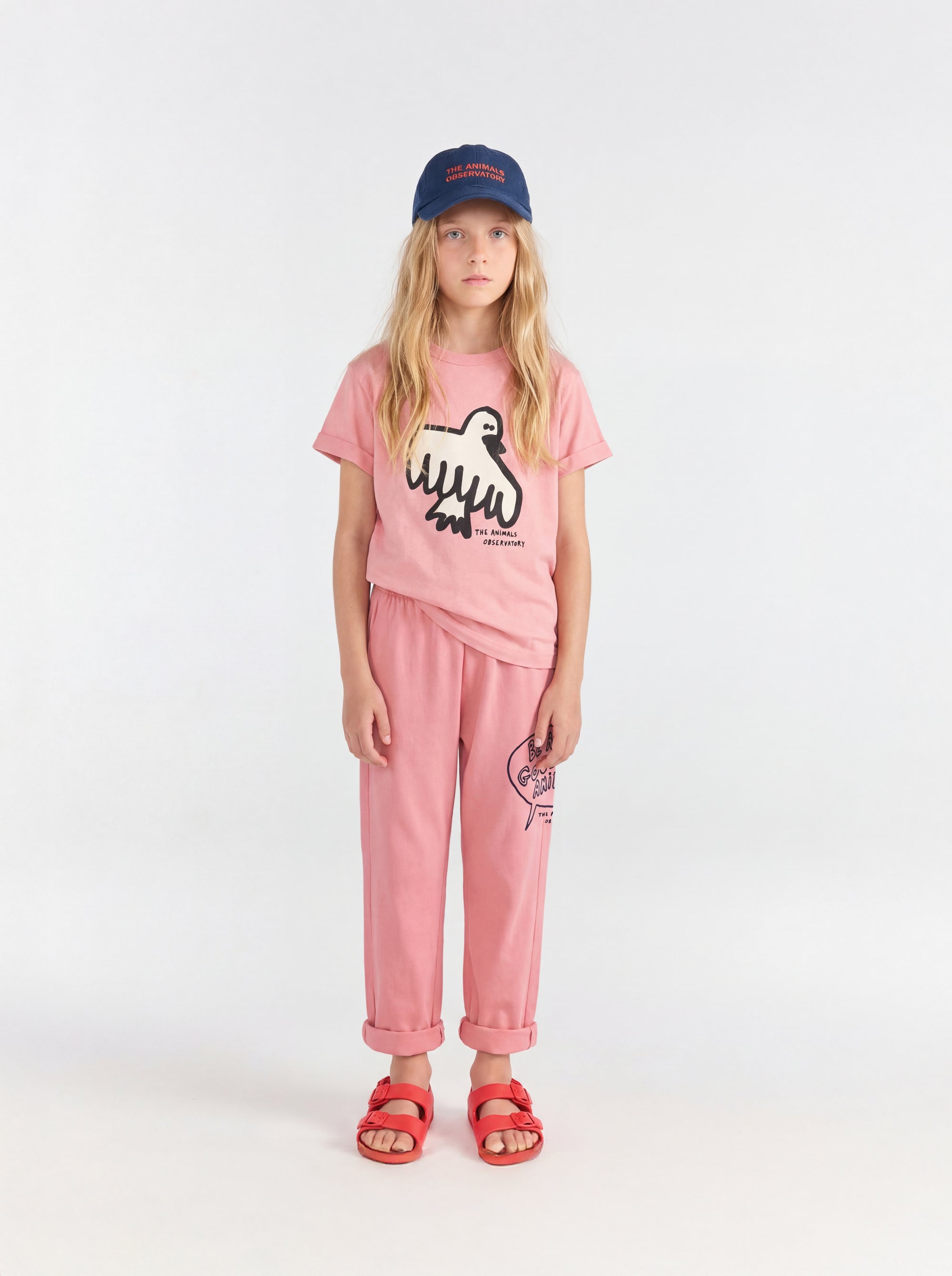 Soft Pink Rooster T-Shirt MODEL FRONT