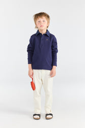 Deep Blue Eel Polo Shirt MODEL FRONT