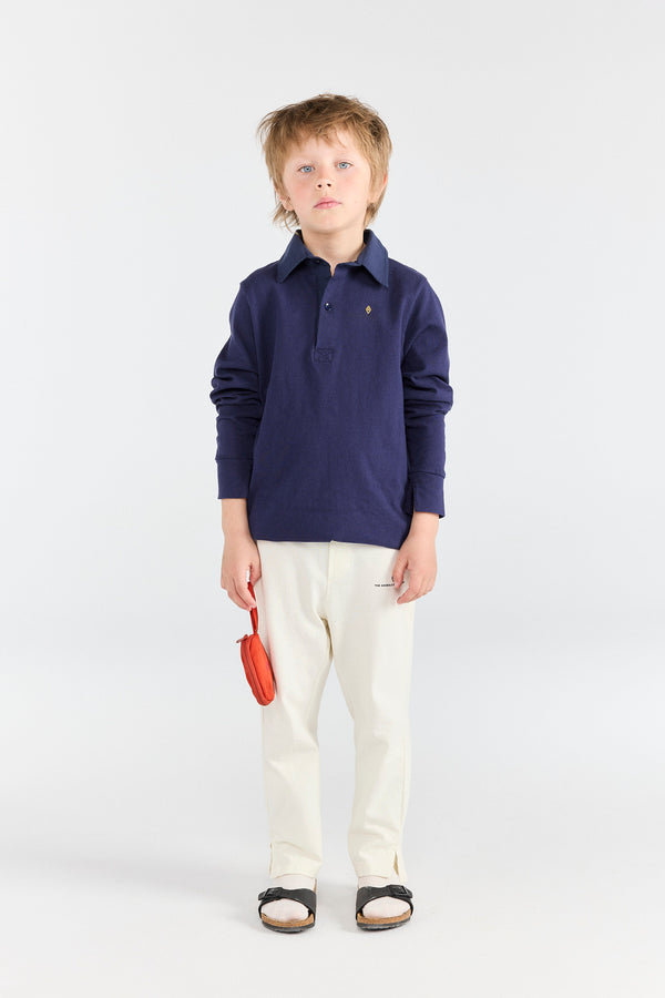 Deep Blue Eel Polo Shirt MODEL FRONT