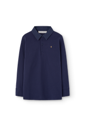Deep Blue Eel Polo Shirt PRODUCT FRONT