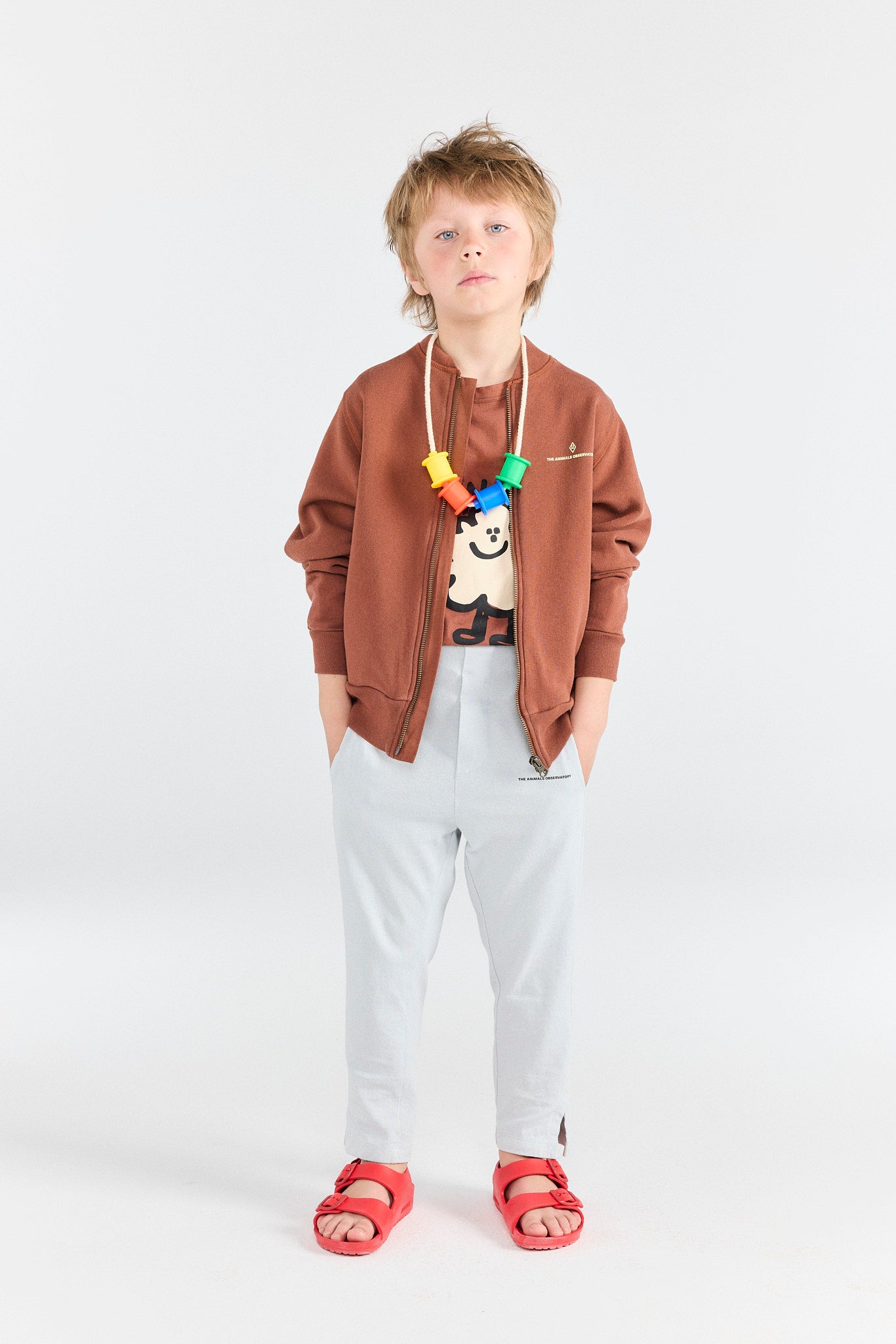 Brown Zebra Track Jacket MODEL FRONT