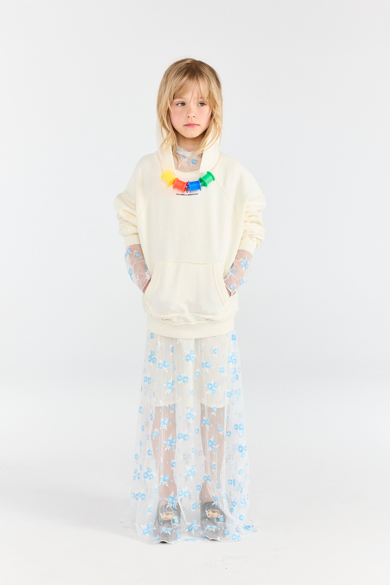 Raw White Beaver Hoodie MODEL FRONT