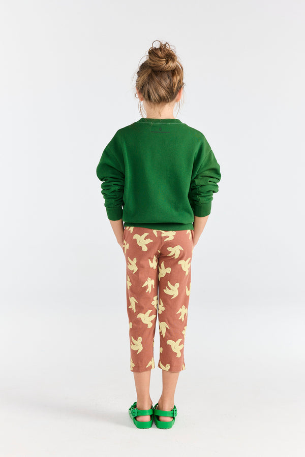 Dark Green Bear Sweatshirt MODEL BACK