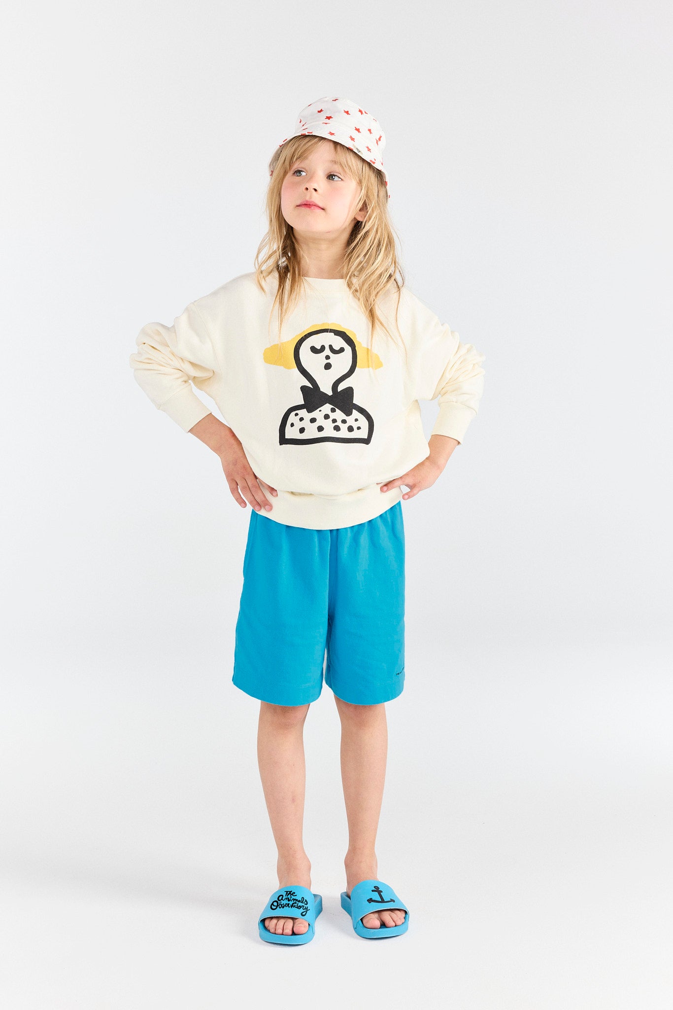 Raw White Bear Sweatshirt MODEL FRONT
