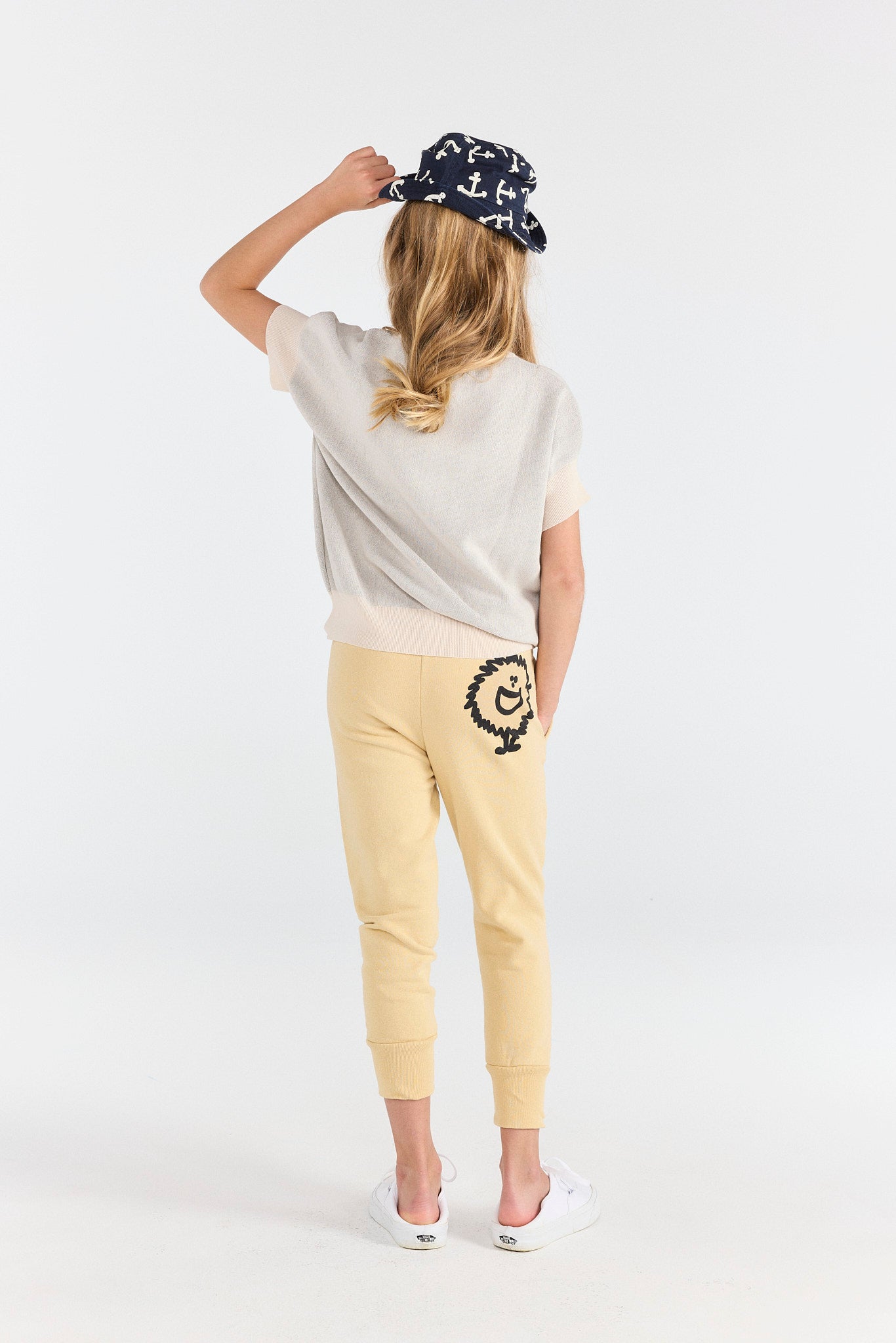 Soft Brown Panther Sweatpants MODEL BACK