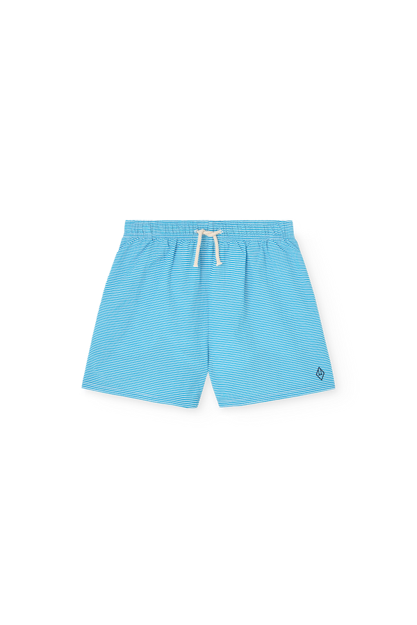 Striped Blue Gavial  Shorts PRODUCT FRONT