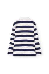 Navy Stripes Lionfish Polo Shirt BACK